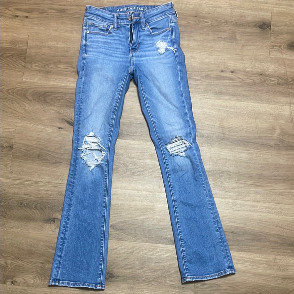 American Eagle Outfitters Blue Skinny Kick Jeans